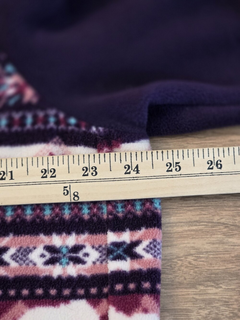 Lands’ End Women’s XL Purple Fleece Fair Isle Reindeer Snap Pullover - Picture 12 of 14